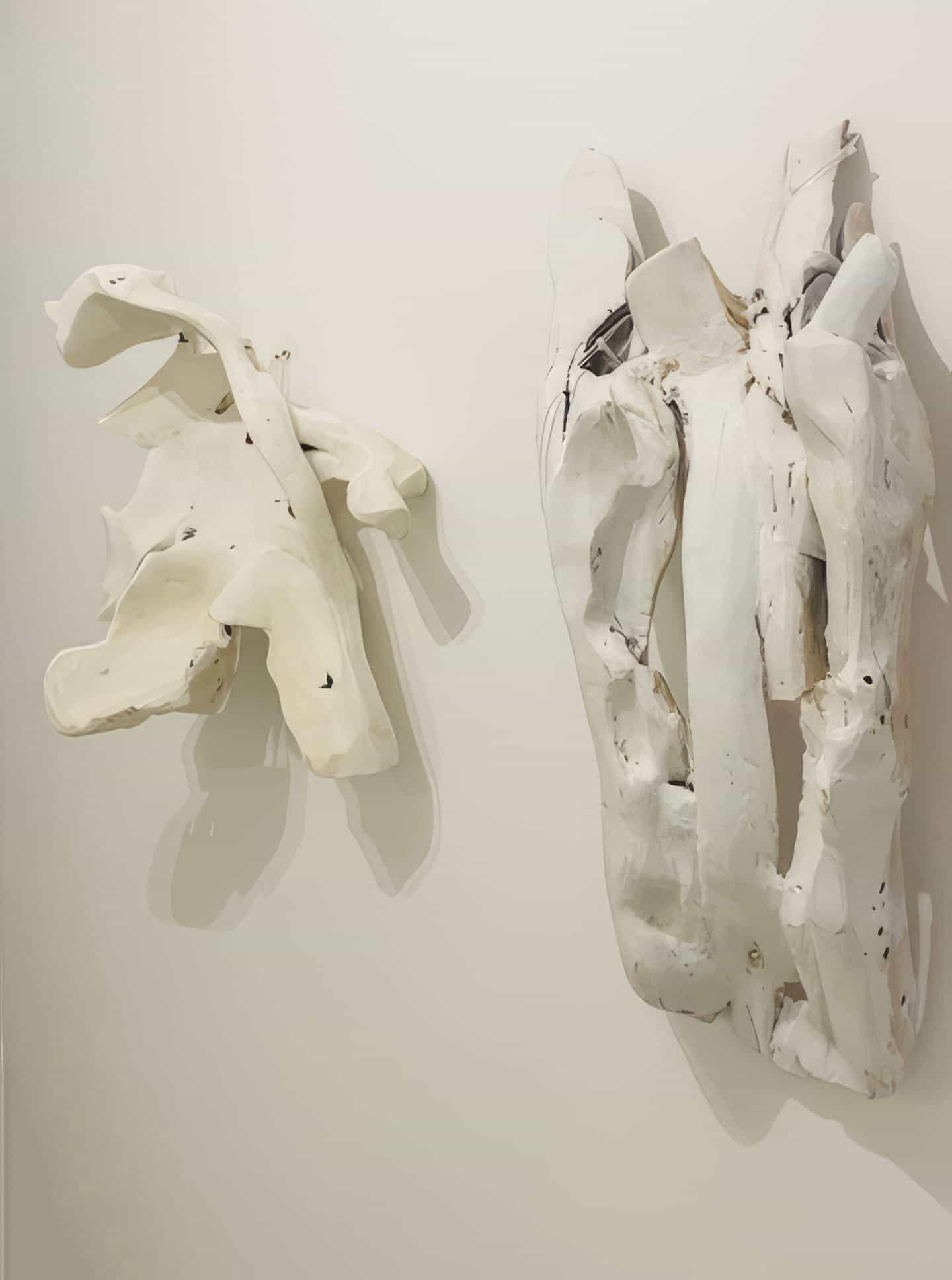 Two large, abstract white sculptures from Contra.Joburg’s 